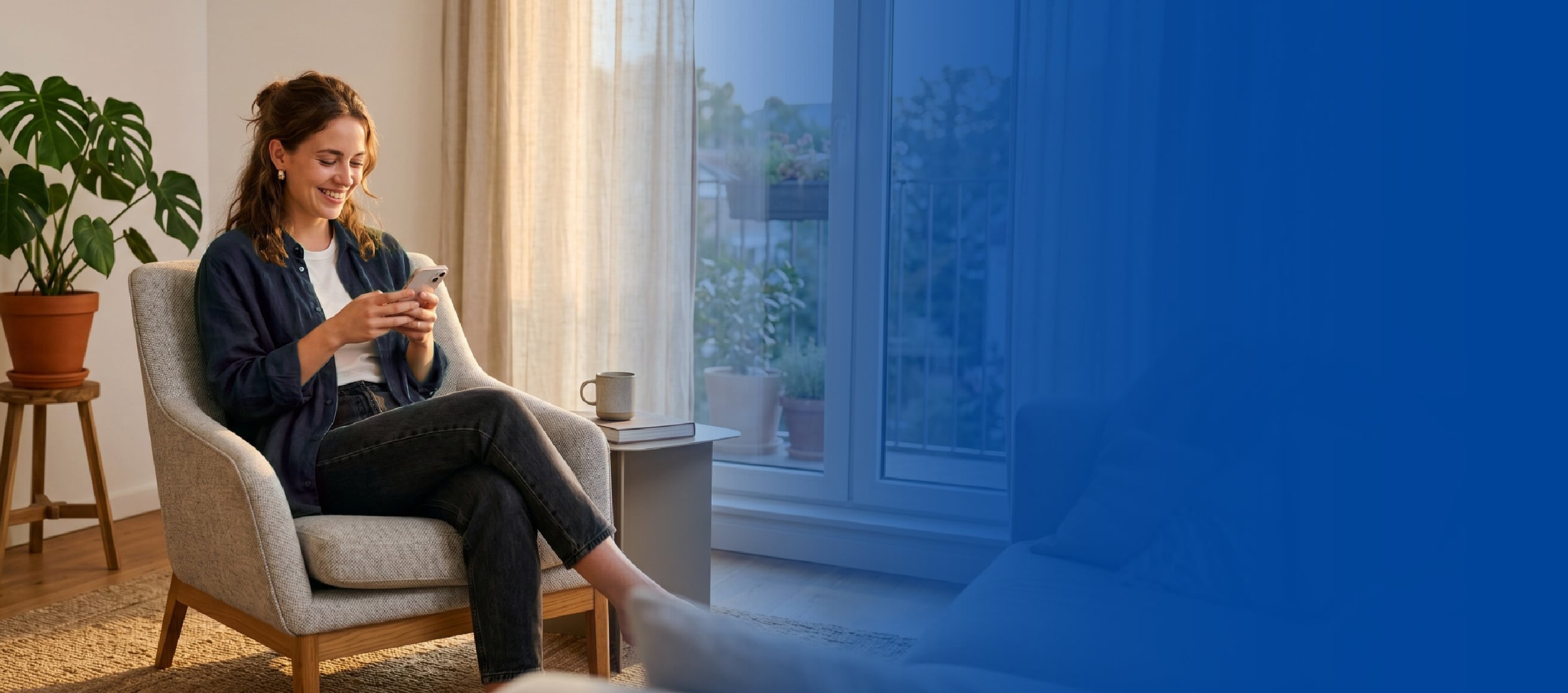Frau mit Smartphone